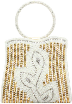 

Bagaholics Party Gold, White Clutch