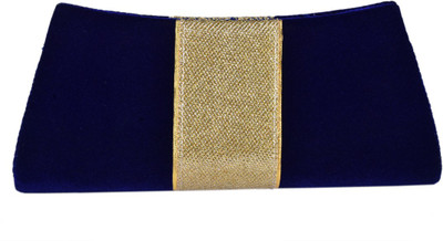 navya bags Party Blue, Gold Clutch