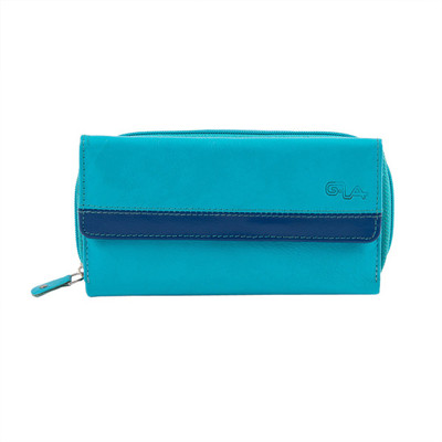 

Goodwill Leather Art Casual Blue Clutch