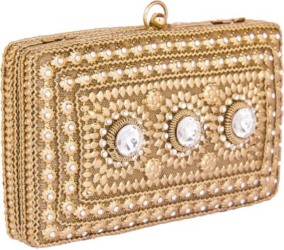 

Shravyaarts Party Gold Clutch