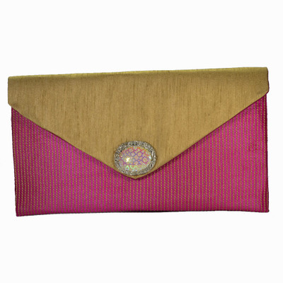 Arisha kreation Co Casual Beige, Pink Clutch