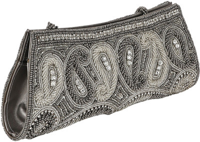 

Gold Zari House Casual Grey, White Clutch