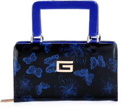 

Frosty Fashion Casual Black, Blue Clutch