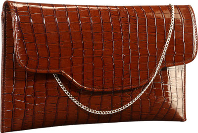 

Contrast Party Brown Clutch