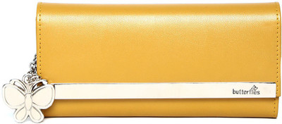 

Butterflies Casual Yellow Clutch