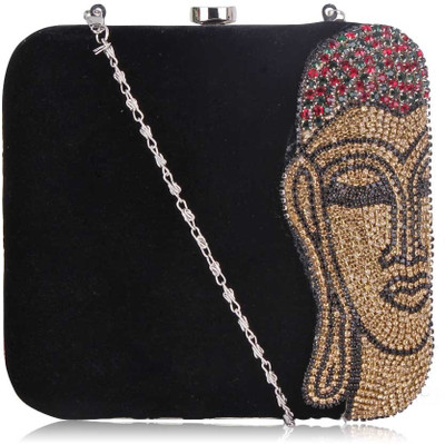 

Advika Formal Black, Gold Clutch
