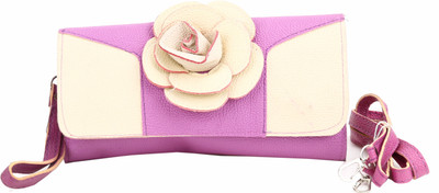 

Jolie Casual Purple, White Clutch