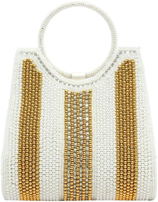 

Bagaholics Party Gold, White Clutch
