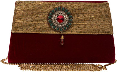 

The Indian Handicraft Store Party Red Clutch