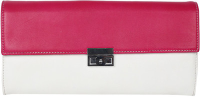 

JL Collections Casual Pink, White Clutch