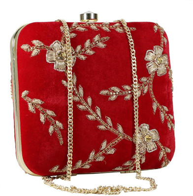 

Sadaf Party Red Clutch