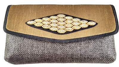 Anmita Party Grey, Khaki Clutch