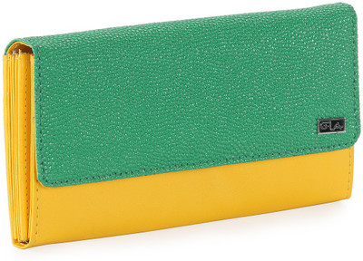 

Goodwill Leather Art Casual Green, Yellow Clutch