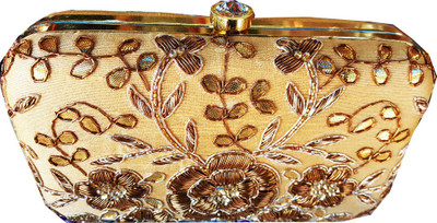 

The Indian Handicraft Store Party Beige Clutch