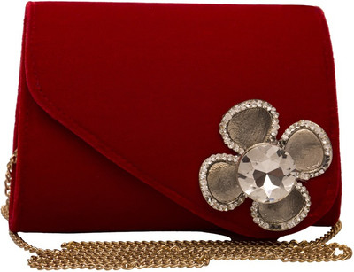

The Indian Handicraft Store Party Red Clutch