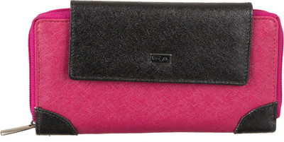 

Goodwill Leather Art Casual Pink, Black Clutch, Black;pink