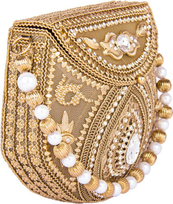 

Shravyaarts Party Gold Clutch