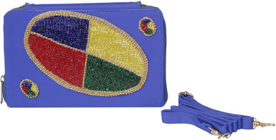 

Vdesi Casual Red, Blue, Green, Yellow, Gold Clutch, Blue;gold;green;red;yellow
