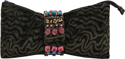 

Miruna Designs Casual Black, Green Clutch