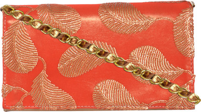 PNA Party Red, Gold Clutch, Gold;red