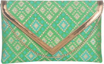 

Sunbeams Casual Green Clutch
