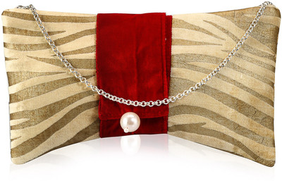 

Ahankara Casual Beige, Red Clutch