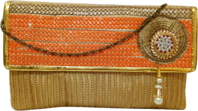 

Bhamini Party Orange Clutch