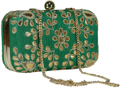 

Sadaf Party Green Clutch