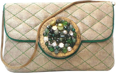 

Bhamini Party Green Clutch
