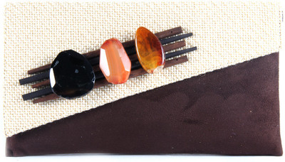 58% OFF on Saisha Casual Brown, Gold Clutch