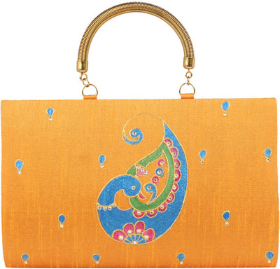 Aditi Trends Party Yellow Clutch