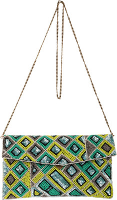 Anekaant Party Green, Blue Clutch, Blue;green
