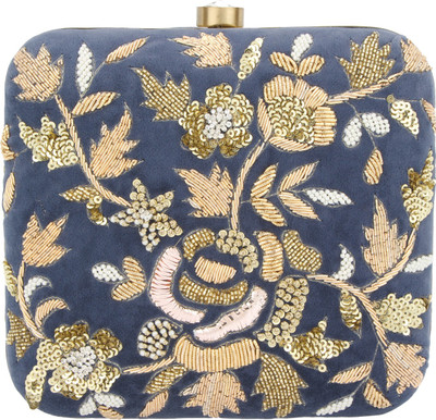 D'oro Party Blue Clutch