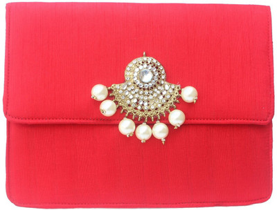 

Craftbazaar Party Red Clutch