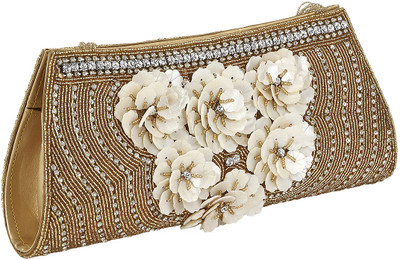 

Gold Zari House Casual Gold, Beige Clutch, Beige;gold