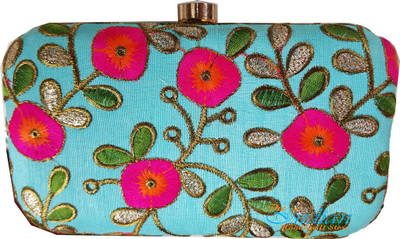 

The Indian Handicraft Store Party Blue Clutch