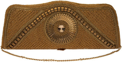 

The Indian Handicraft Store Party Gold Clutch