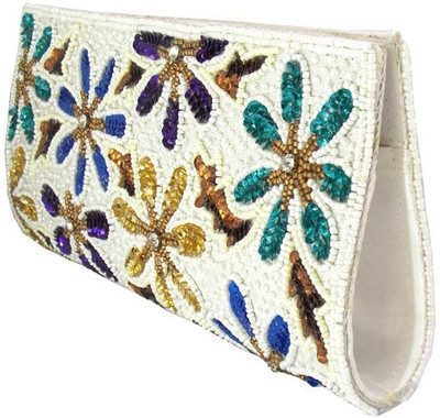 

Himalaya Handicraft Formal White Clutch