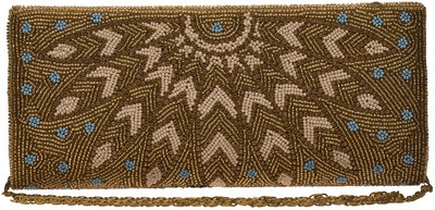 

The Indian Handicraft Store Party Gold Clutch