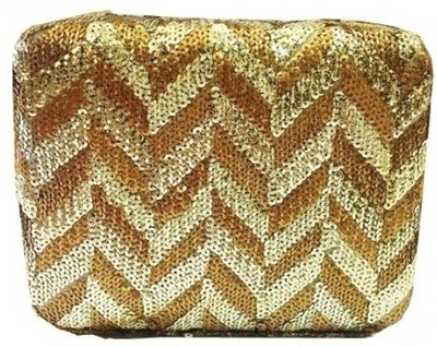 

The Peacock Plum Casual, Party Gold Clutch
