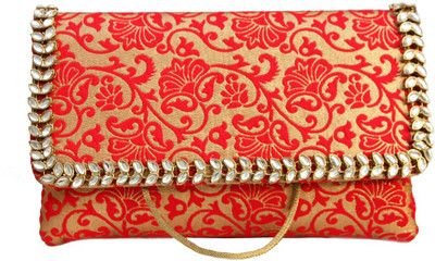

Craftbazaar Party Red Clutch