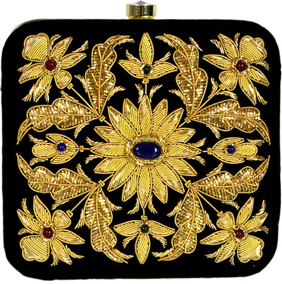 Duchess Party Black, Gold Clutch