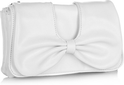 

Butterflies Casual White Clutch