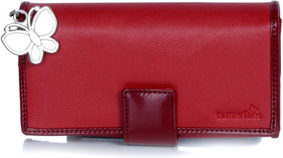 Butterflies Casual Red Clutch