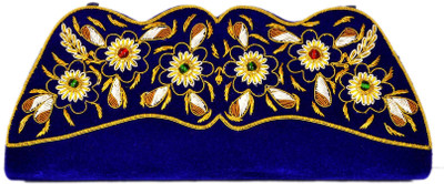 

Duchess Party Blue, Gold Clutch