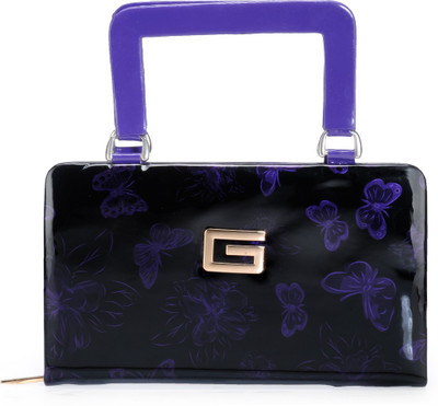 

Frosty Fashion Casual Black, Purple Clutch