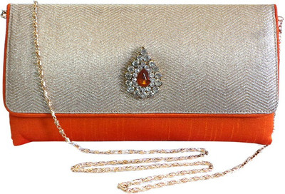 

Bhamini Party Orange Clutch