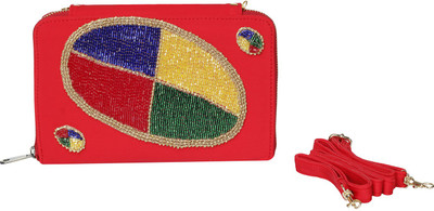 

Vdesi Casual Red, Blue, Green, Yellow, Gold Clutch, Blue;gold;green;red;yellow