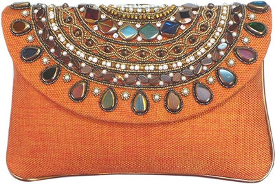 

Bhamini Party Orange Clutch