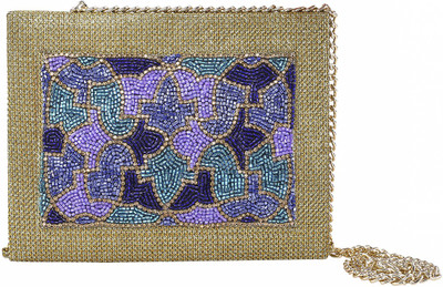 

Vdesi Party Purple, Gold, Multicolor, Blue Clutch, Blue;gold;multicolor;purple